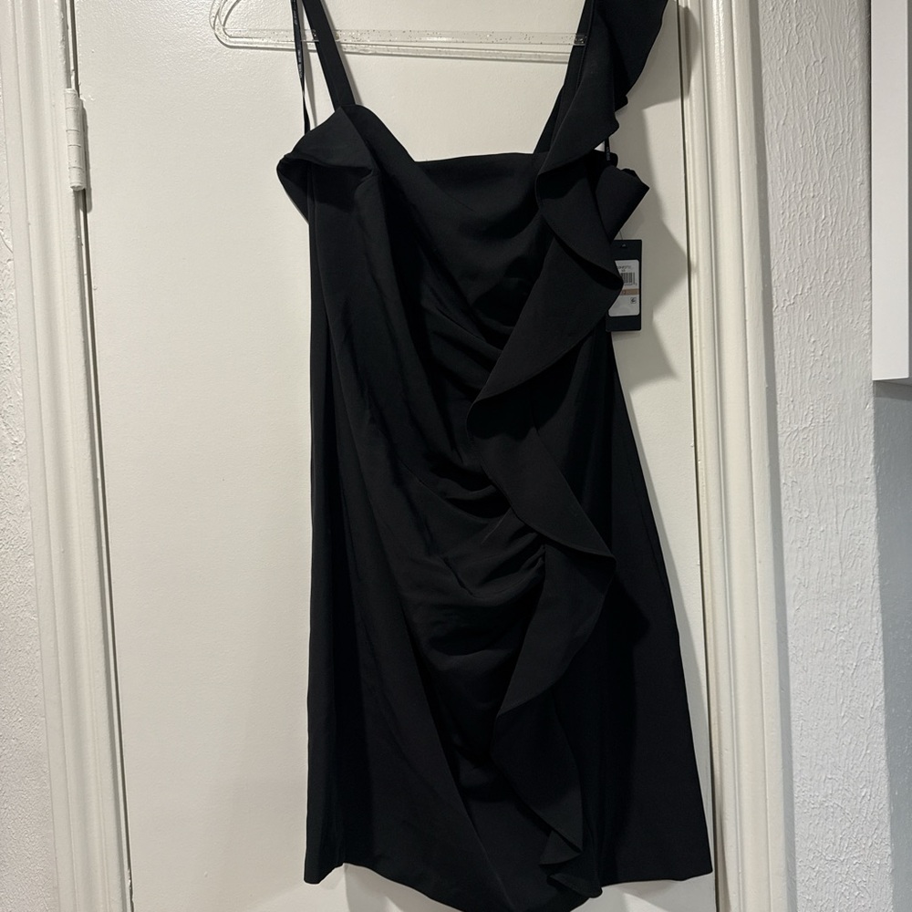 Guess Black Ruffle Mini Dress